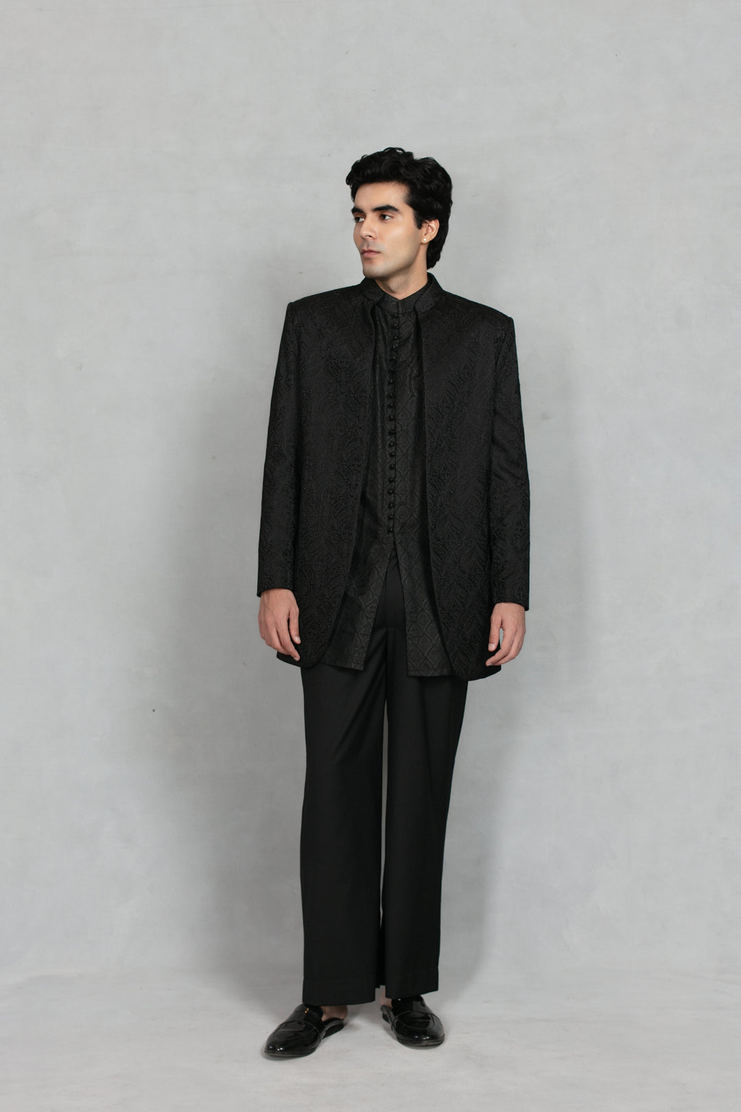 Shahi Indo - Western Jacket Set in Black