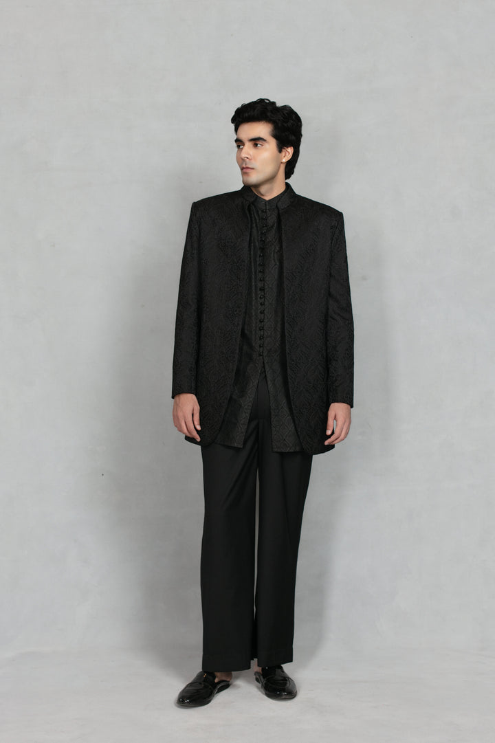 Shahi Indo - Western Jacket Set in Black