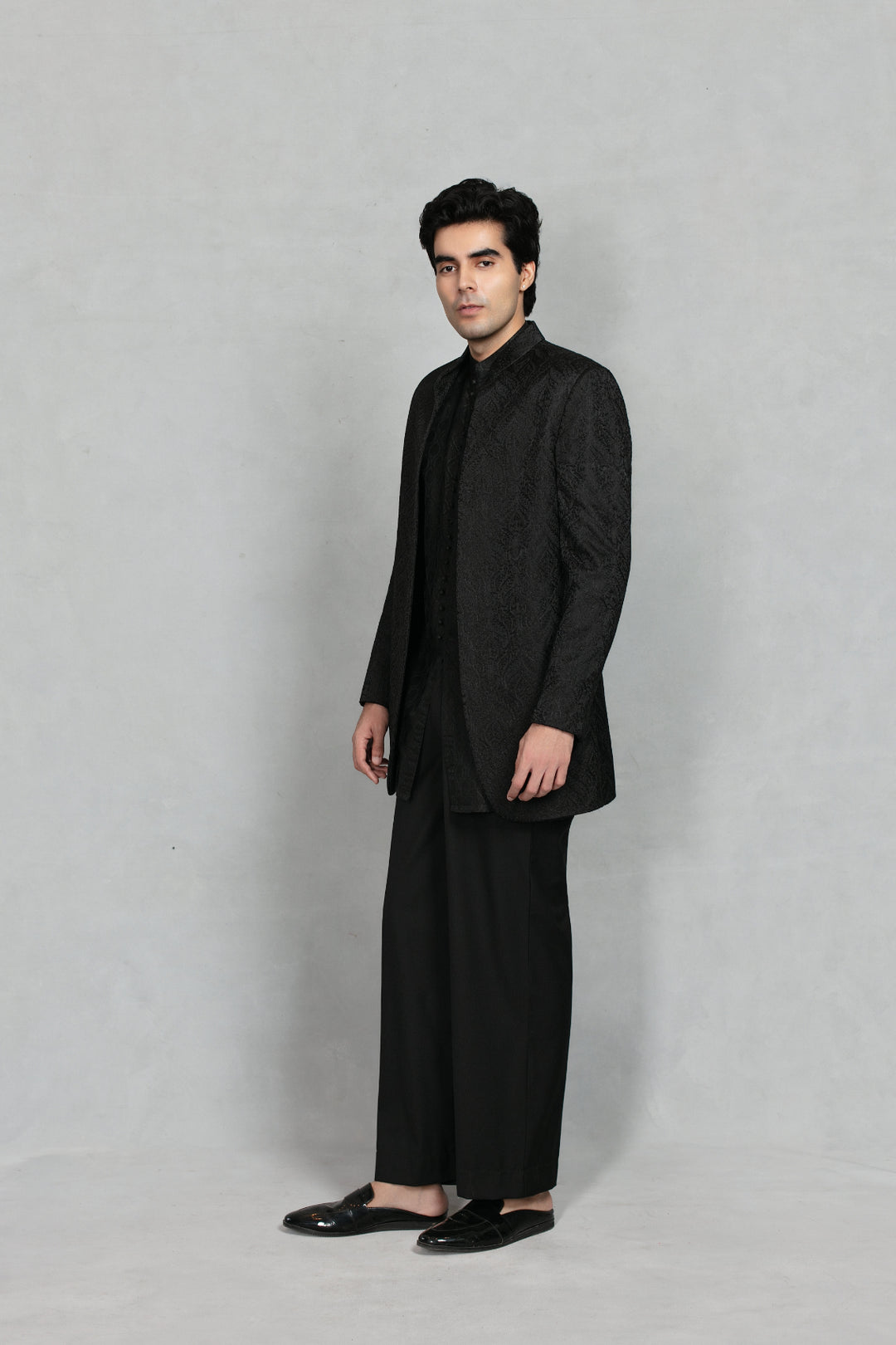 Shahi Indo - Western Jacket Set in Black