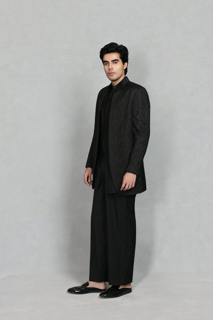 Shahi Indo - Western Jacket Set in Black