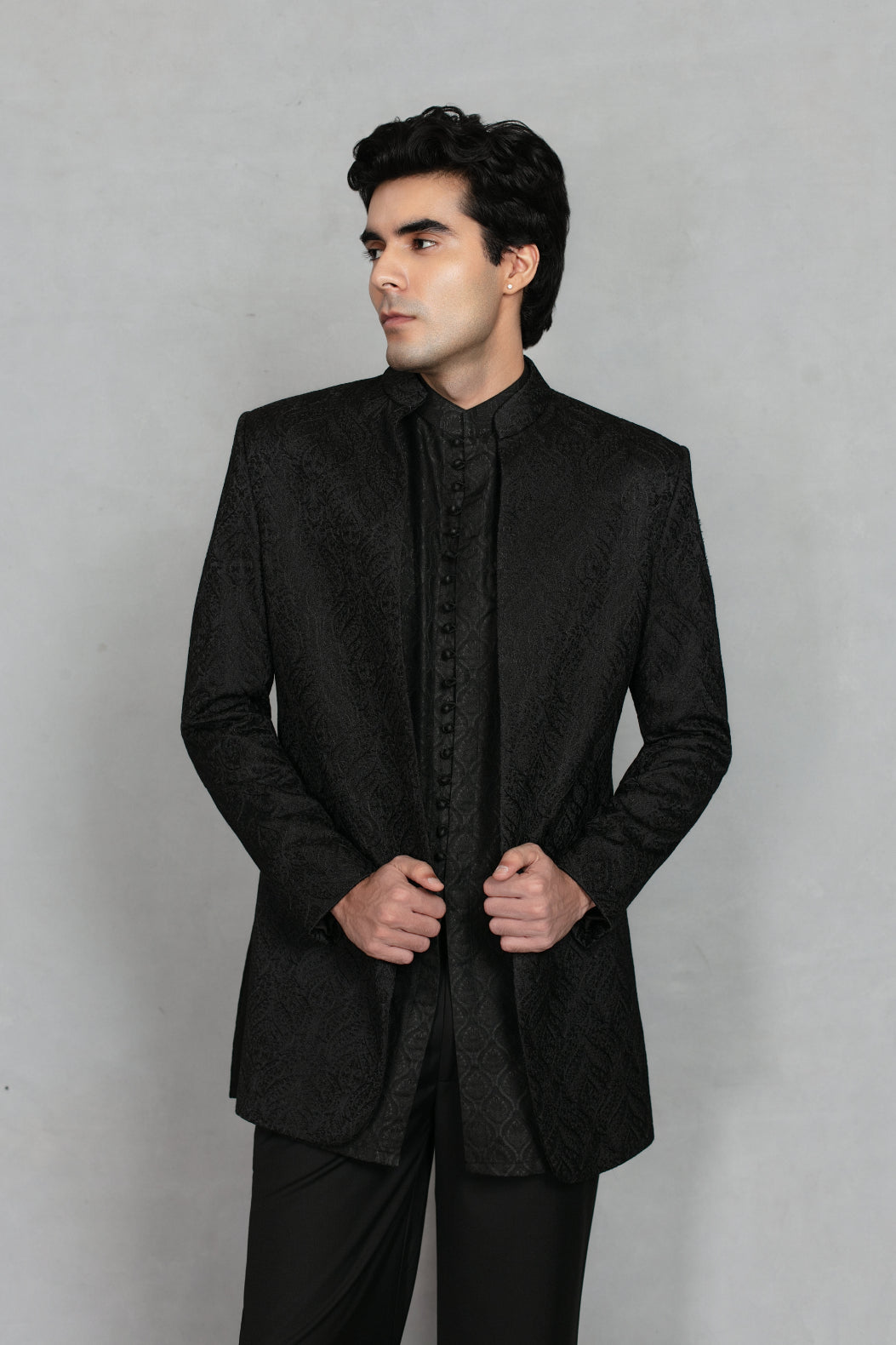 Shahi Indo - Western Jacket Set in Black