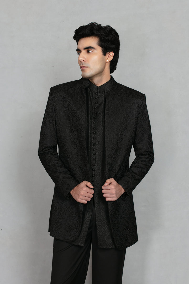 Shahi Indo - Western Jacket Set in Black