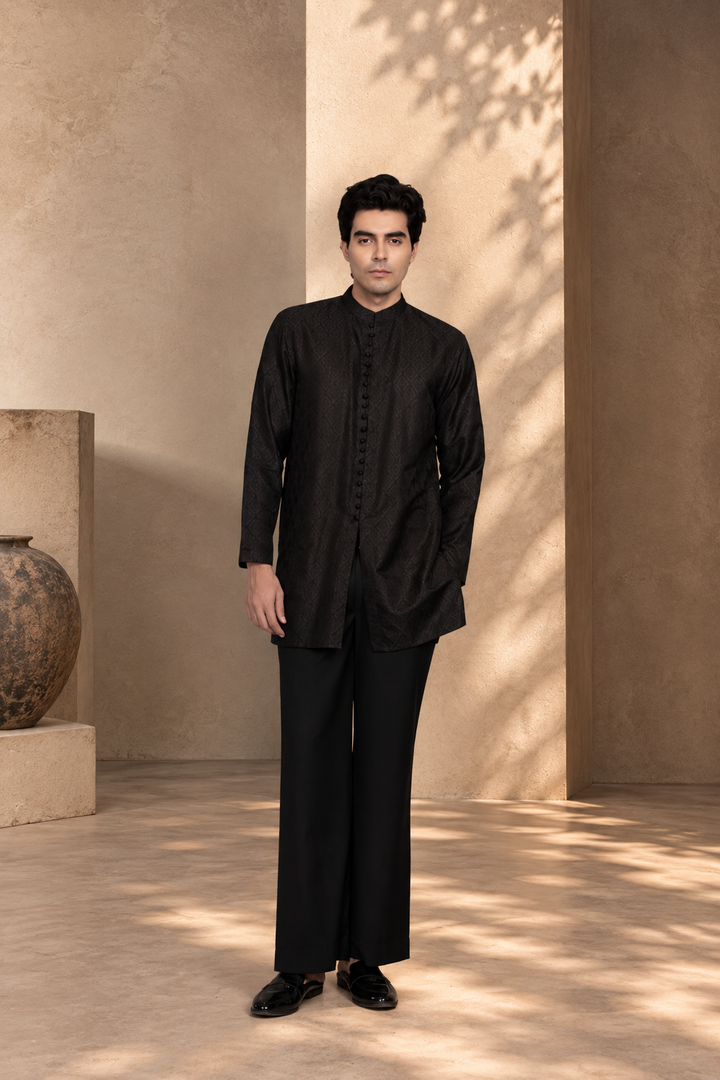 Shahi Indo - Western Jacket Set in Black