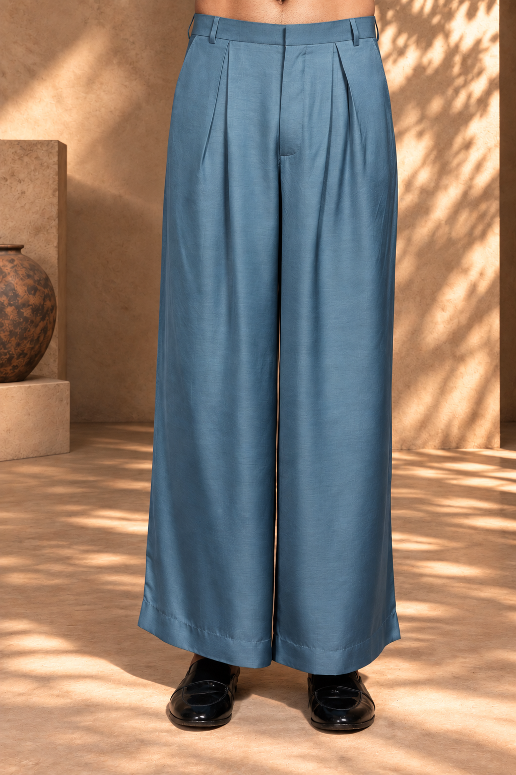 Naqqashi Indo - Western Jacket Set in Light Blue