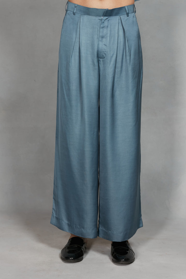Naqqashi Indo - Western Jacket Set in Light Blue