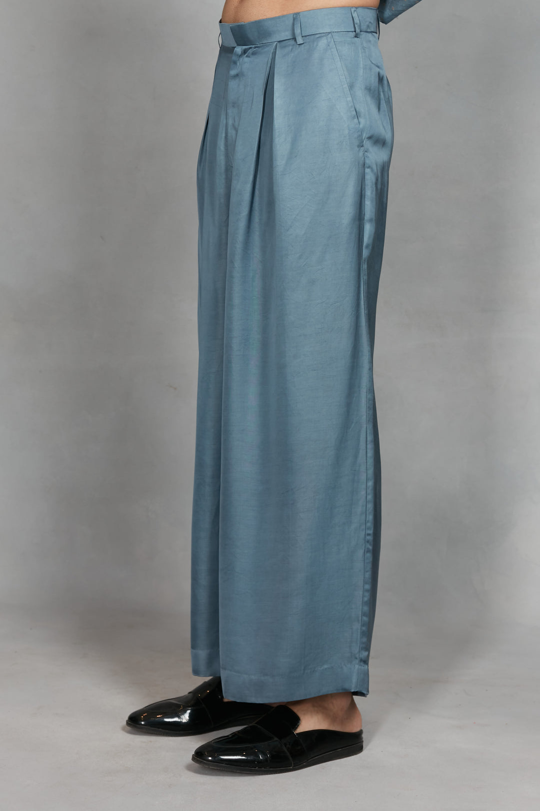 Naqqashi Indo - Western Jacket Set in Light Blue