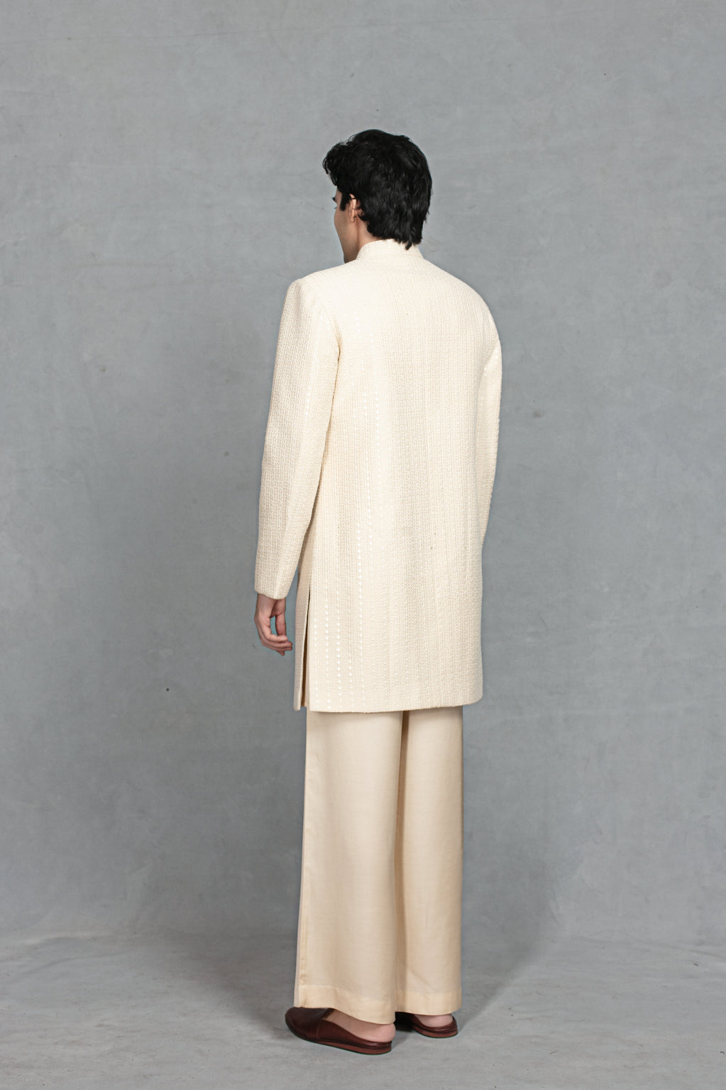 Vyom Indo Western Jacket Set in Ivory