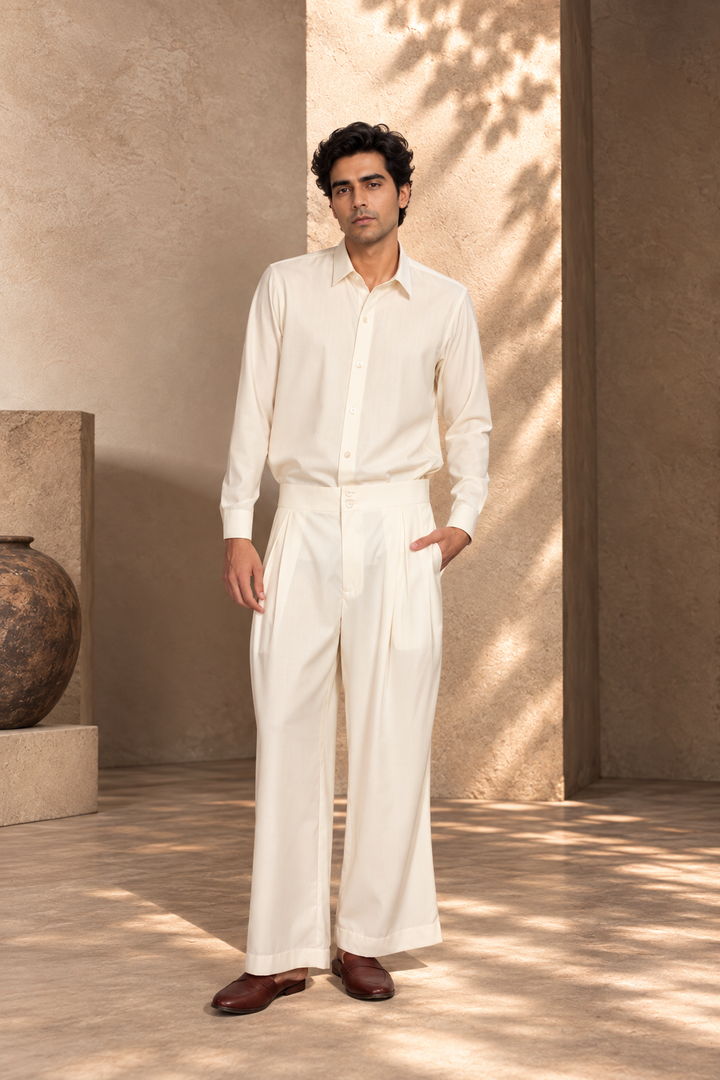 Azeem Jacket Set in Black/Offwhite