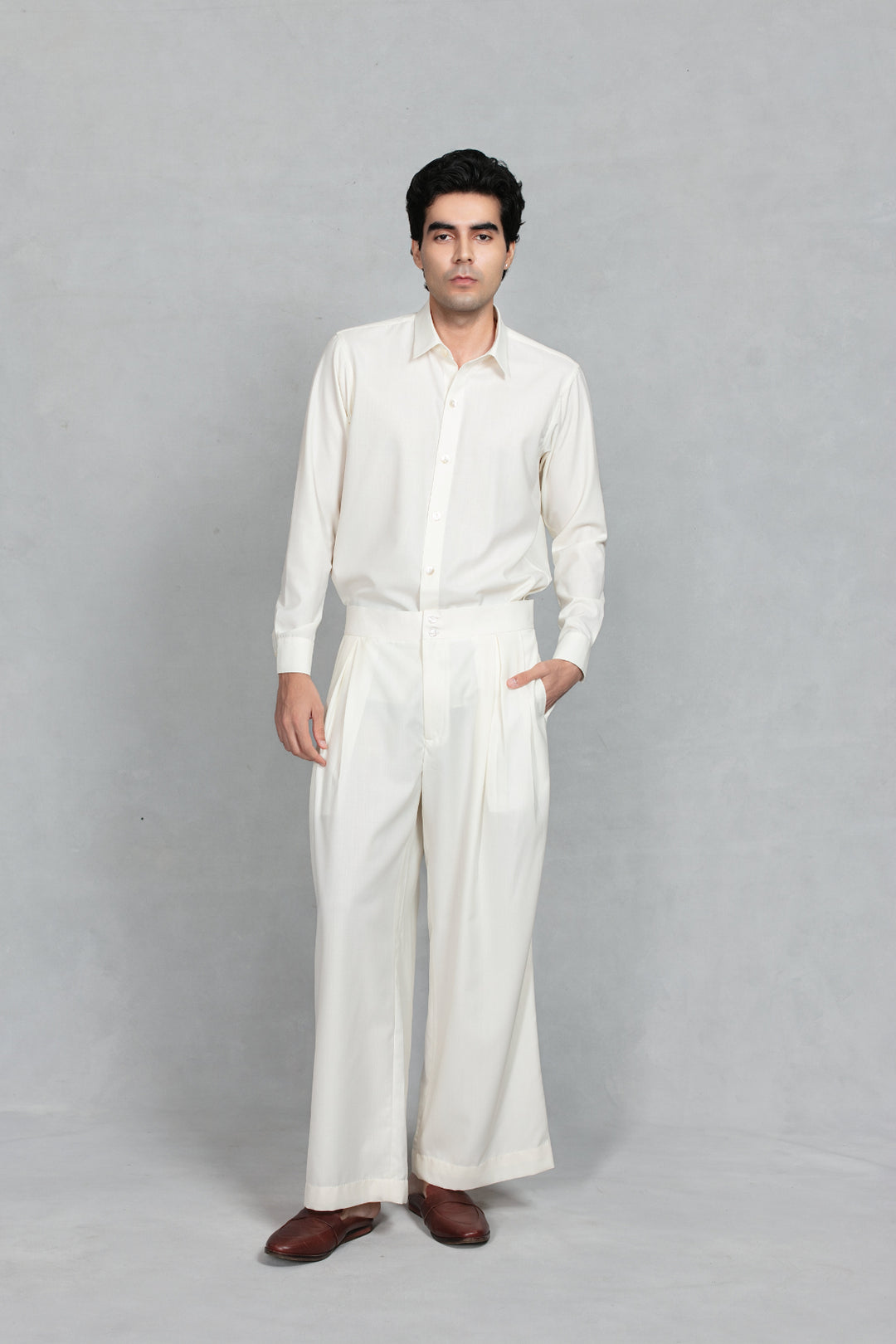 Azeem Jacket Set in Black/Offwhite