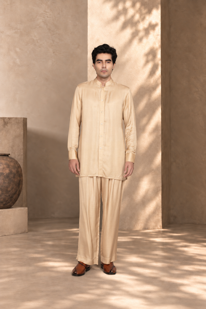 Rajwada Bandhgala in Cream/ Beige
