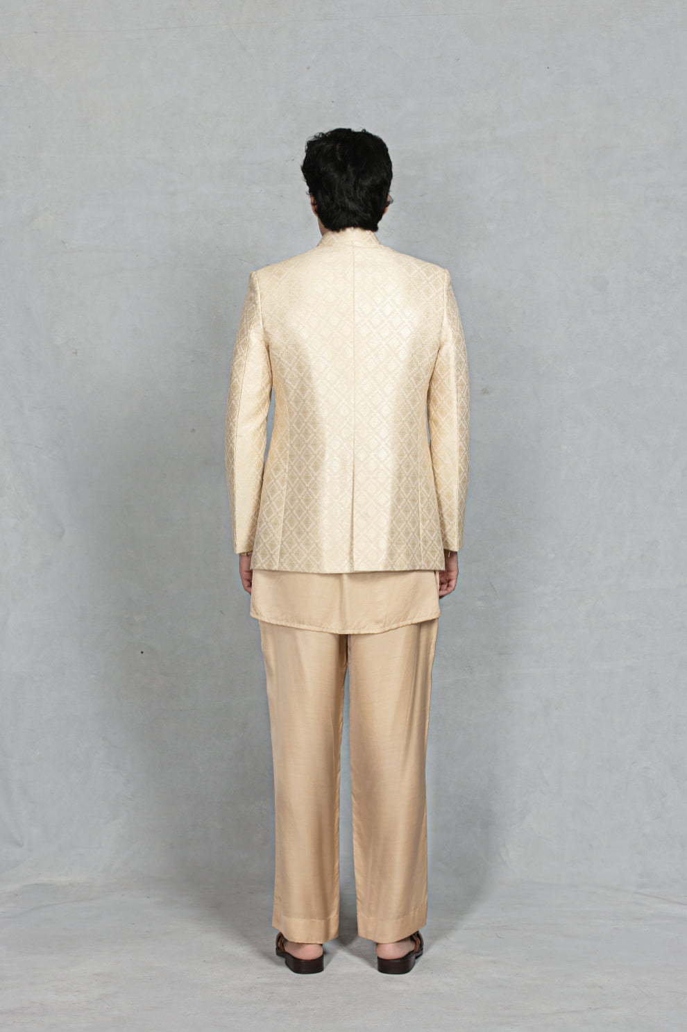 Rajwada Bandhgala in Cream/ Beige