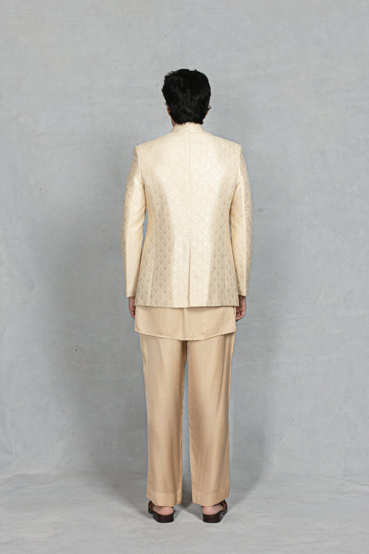 Rajwada Bandhgala in Cream/ Beige