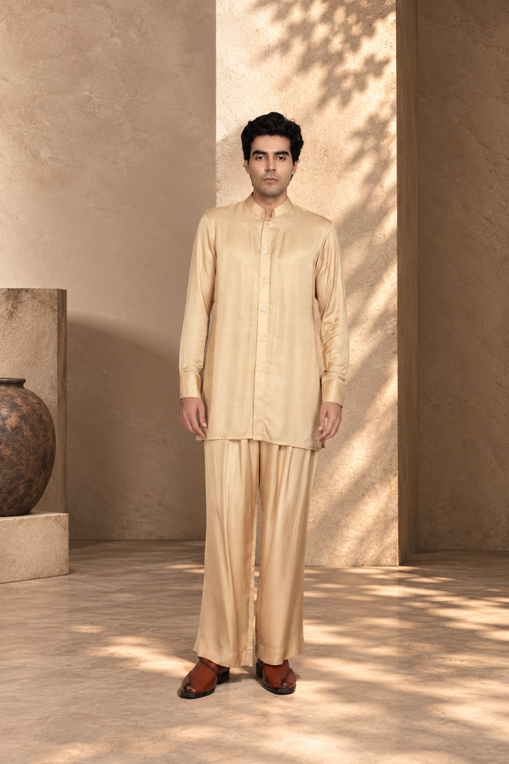 Rajwada Bandhgala in Cream/ Beige