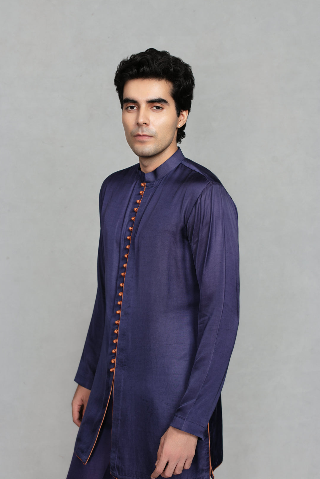 Azeem Indo Western Jacket Set in Cobalt Blue