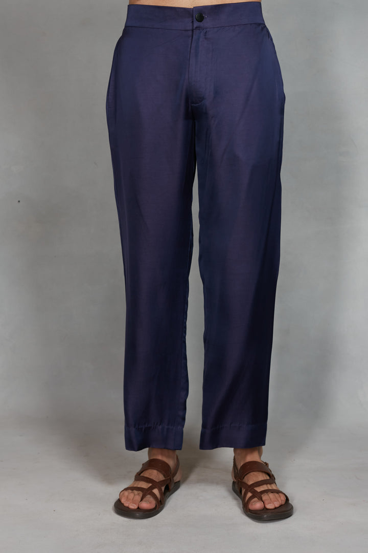 Azeem Indo Western Jacket Set in Cobalt Blue