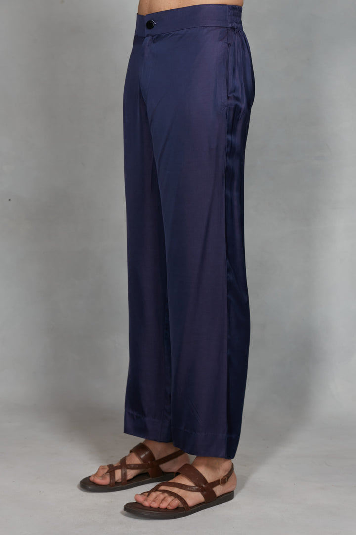 Azeem Indo Western Jacket Set in Cobalt Blue