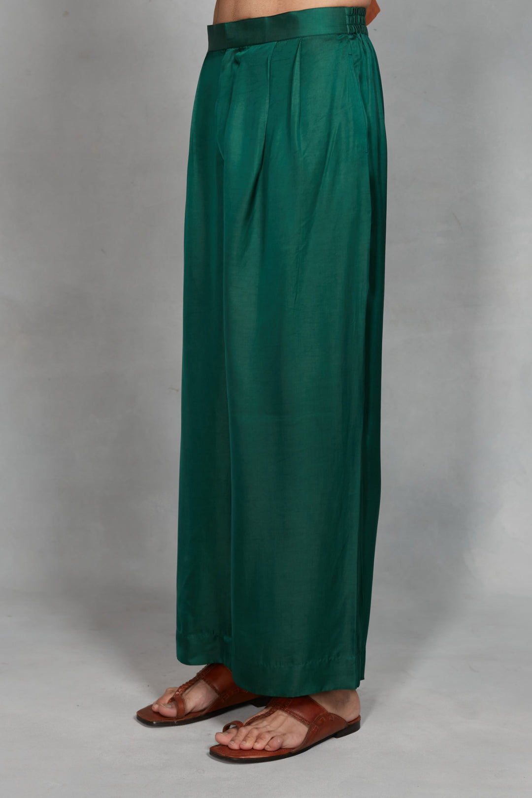Aangan Indo-Western Jacket Set in Bottle Green