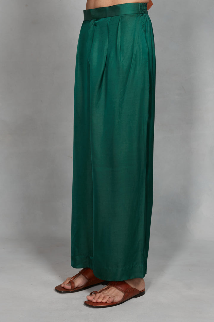 Aangan Indo-Western Jacket Set in Bottle Green
