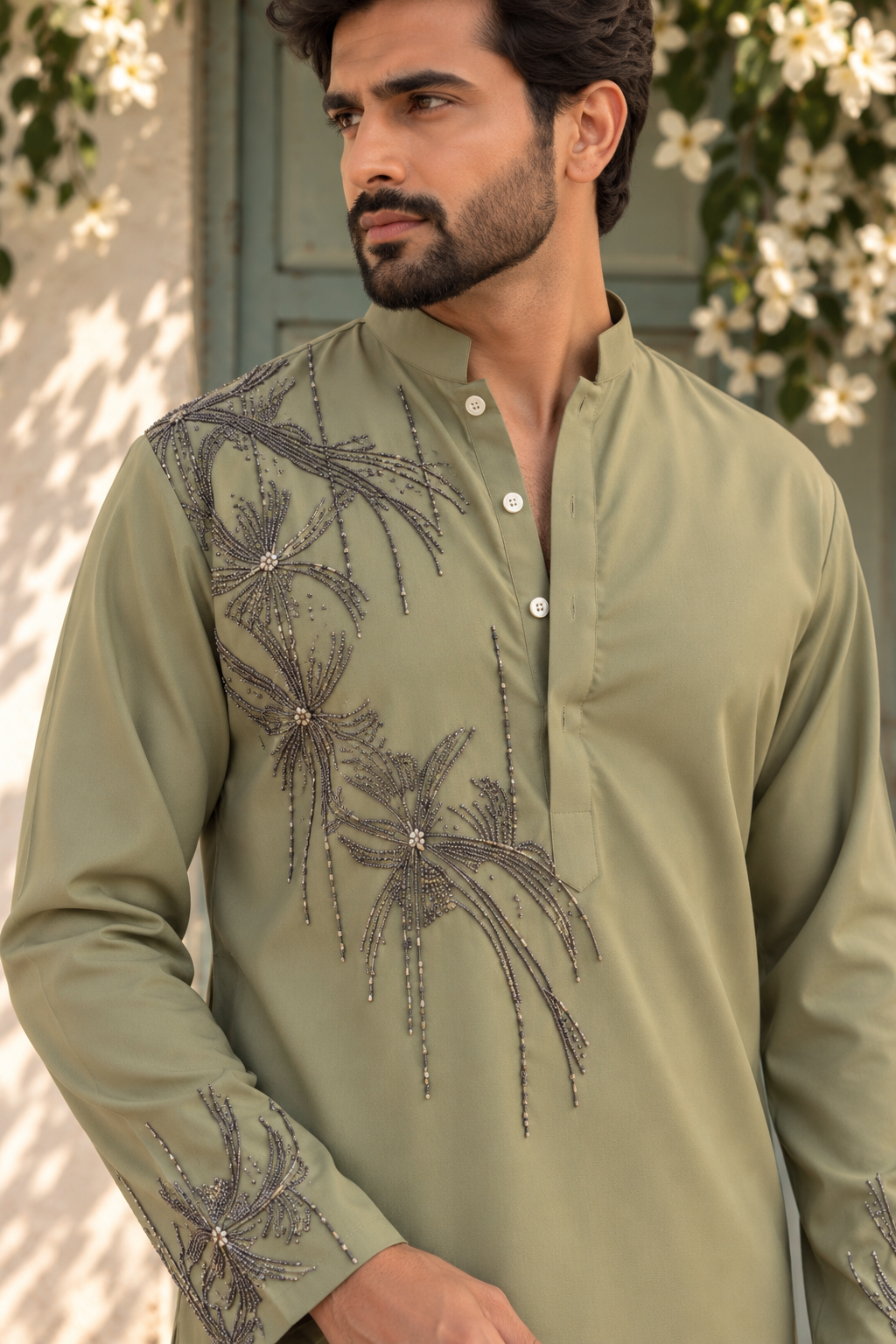 Gulistan Kurta Set in Mint Green