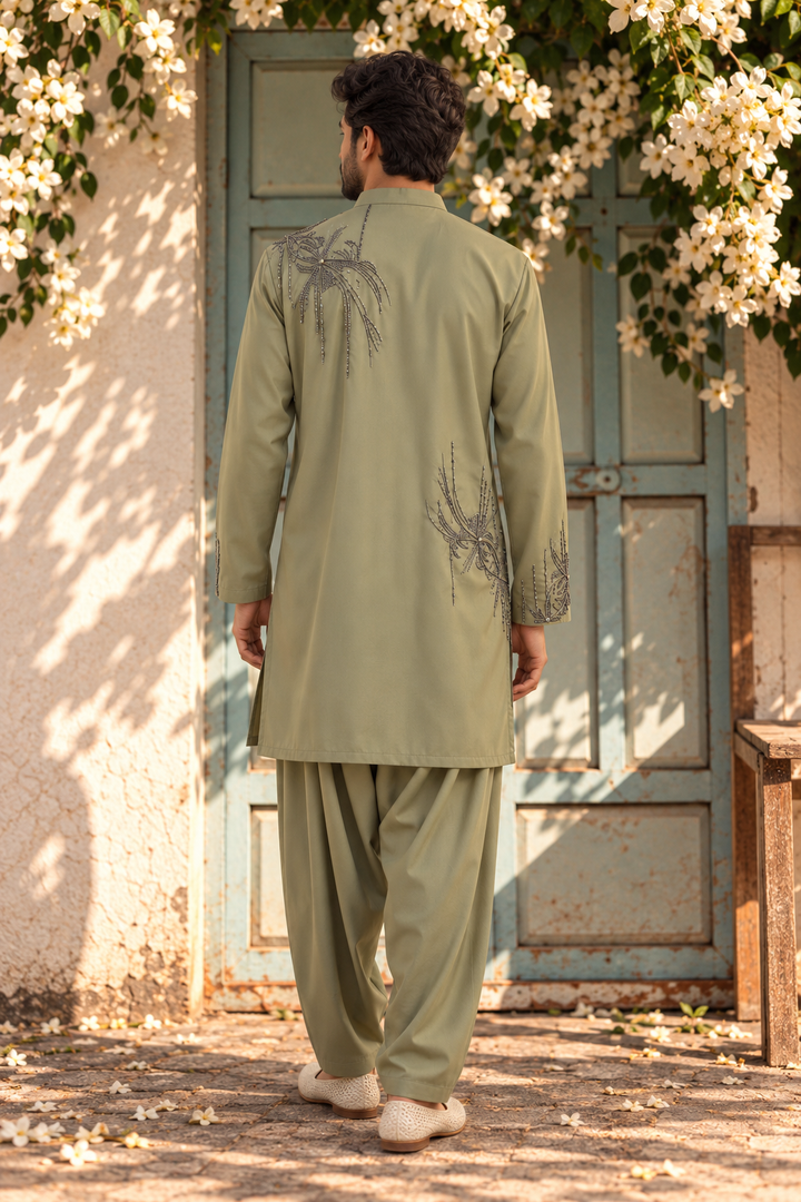 Gulistan Kurta Set in Mint Green