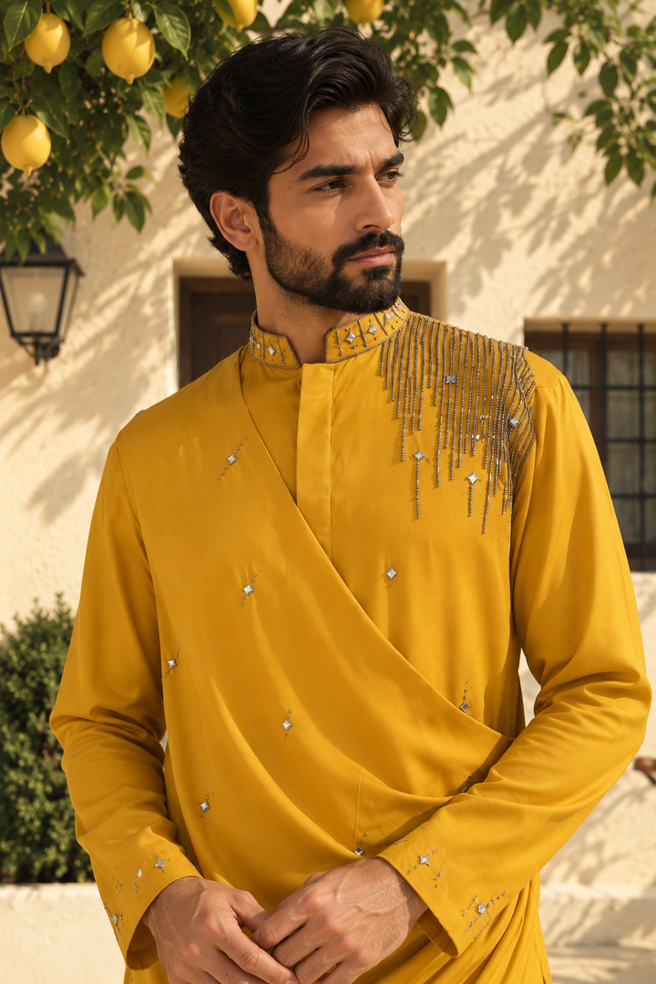 Kesar Kurta Set in Mustard Yellow