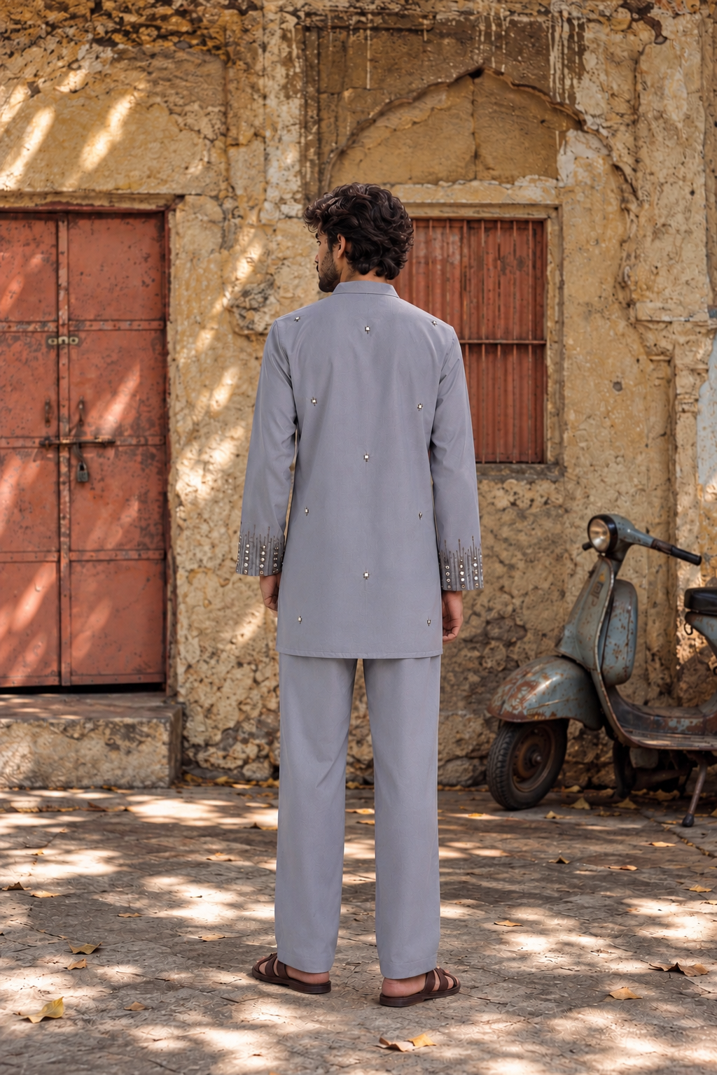 Zarmehr Kurta Set in Dusky Light Blue
