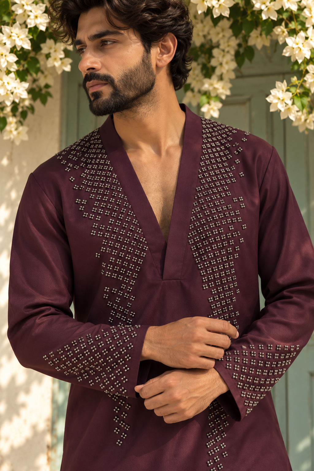 Zaryth Kurta Set in Wine