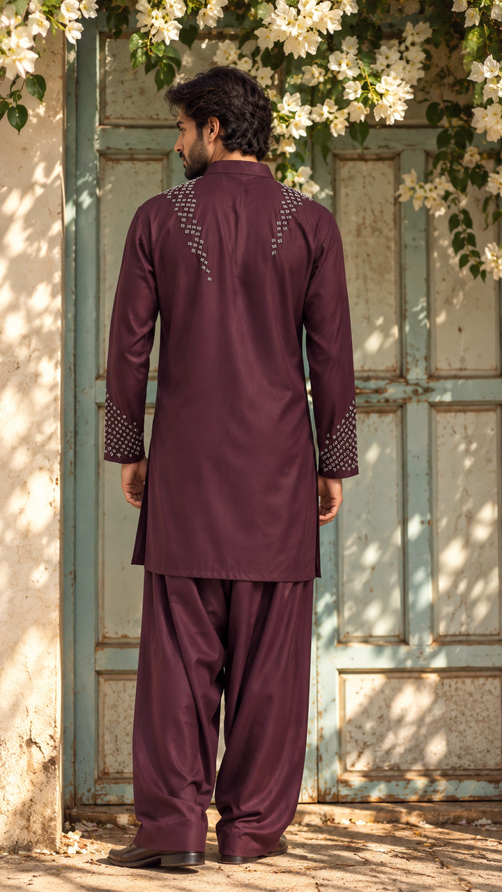 Zaryth Kurta Set in Wine
