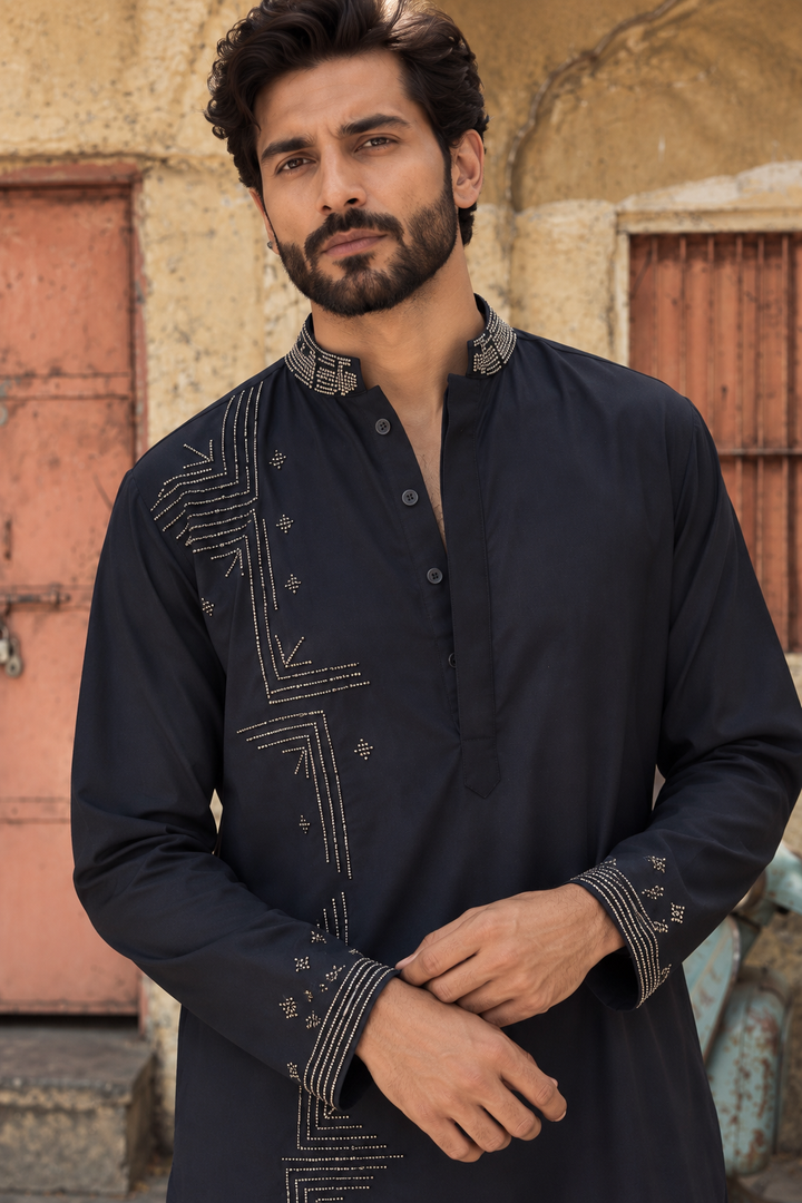 Aarish Kurta Set in Navy Blue Colour