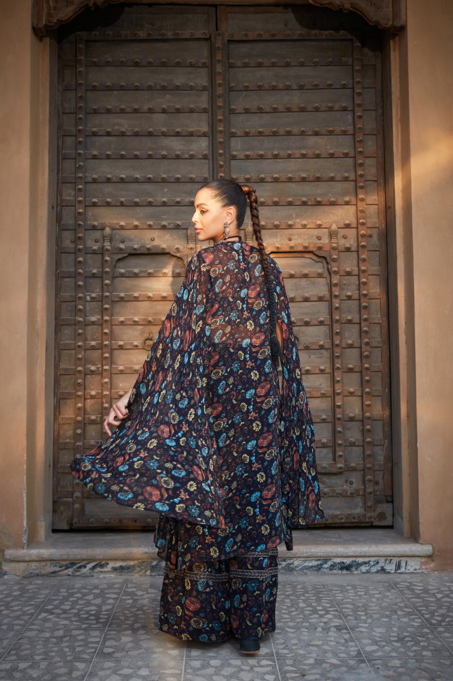 Aaliyah- Printed Cape Set - Bohame