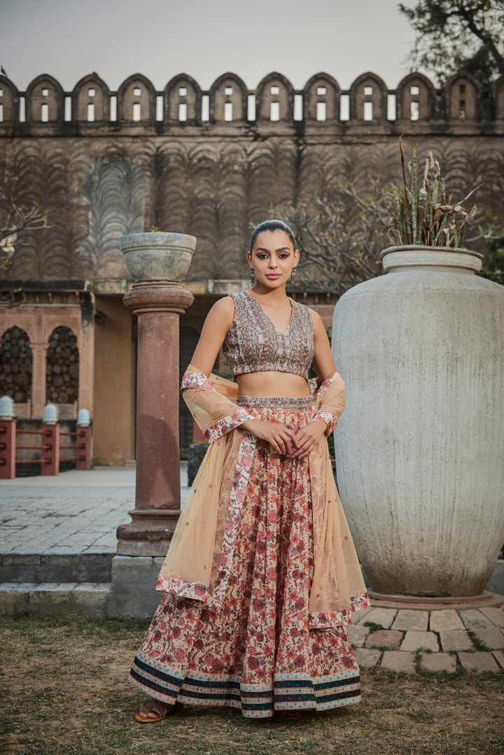 Aisha- Printed Lehenga Set