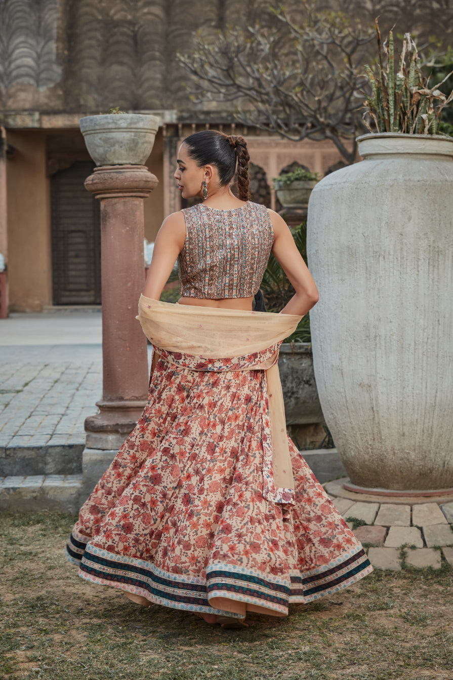 Aisha- Printed Lehenga Set