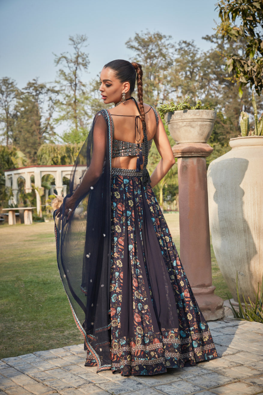 Aniyah- Printed Lehenga Set - Bohame