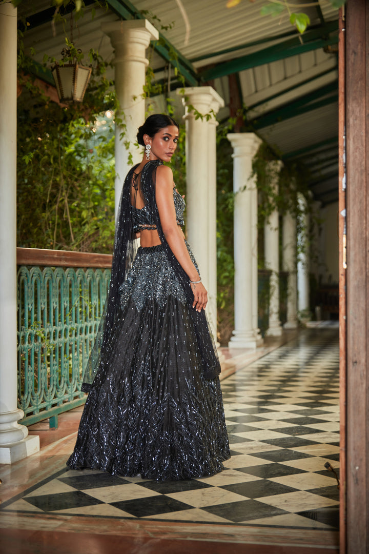 Noir Celeste Lehenga Set