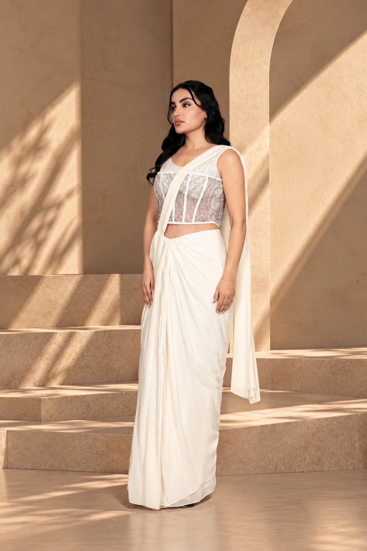 Inaya Concept Saree in Off- White