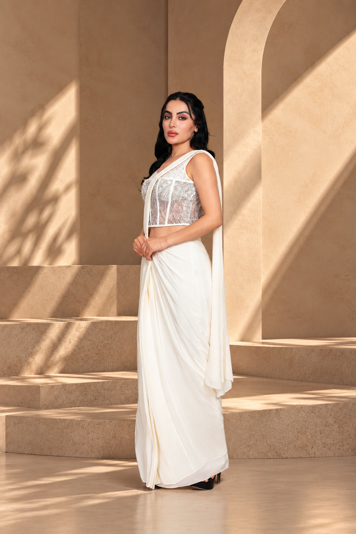 Inaya Concept Saree in Off- White