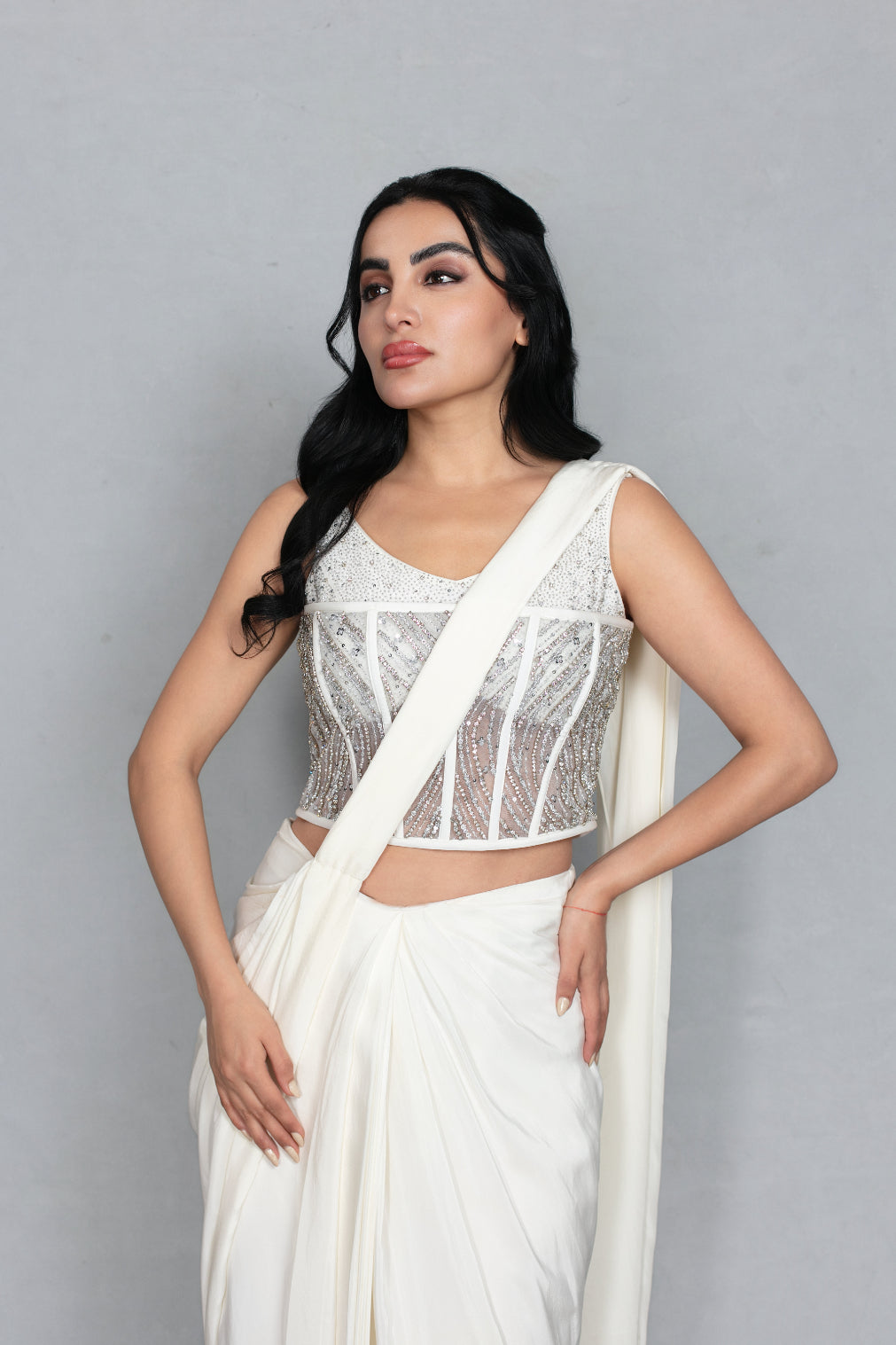 Inaya Concept Saree in Off- White