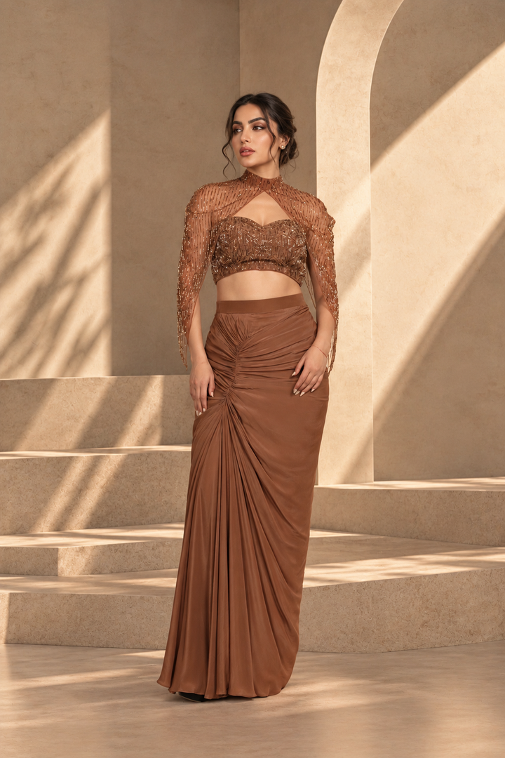 Meher Co-ord Set in Mocha Brown