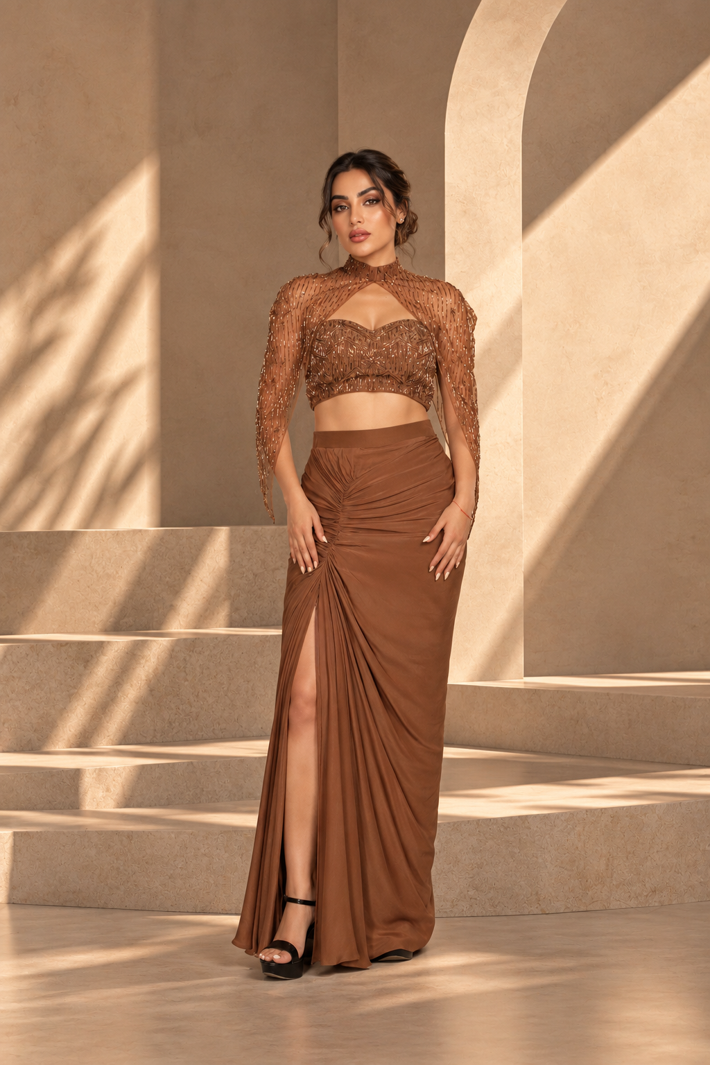 Meher Co-ord Set in Mocha Brown
