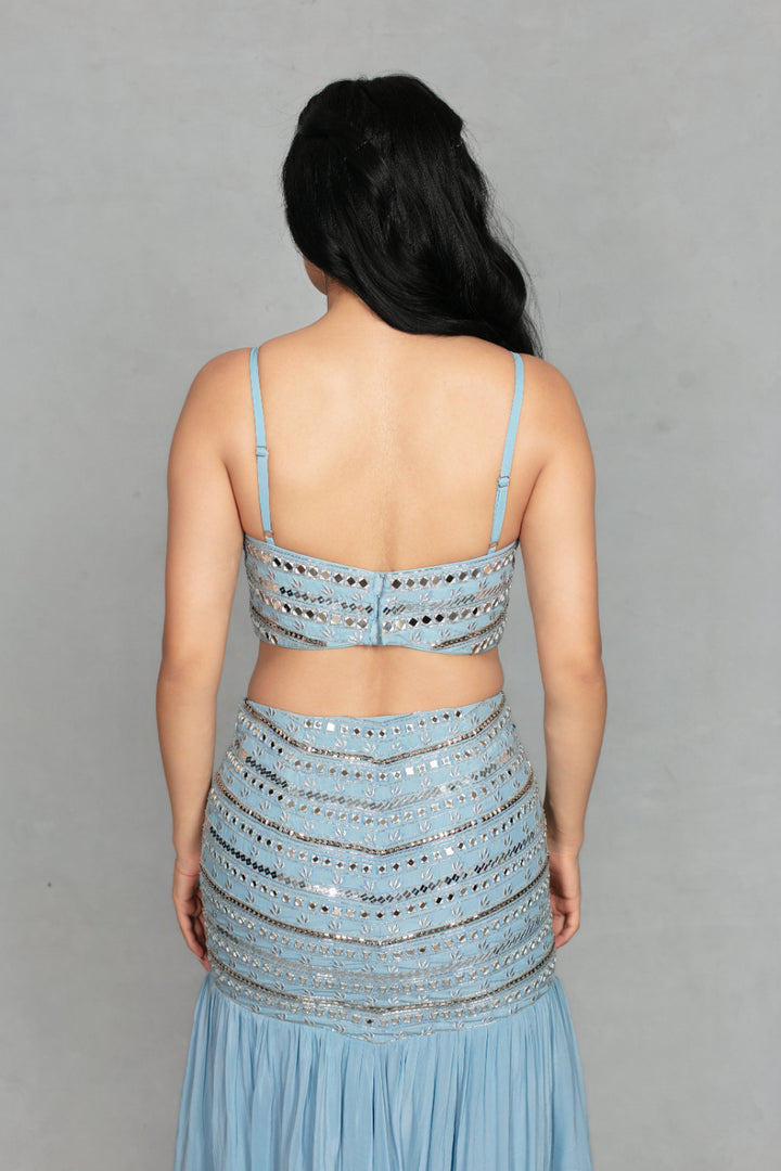 Rajasi Lehenga Set with Dupatta in Light Blue