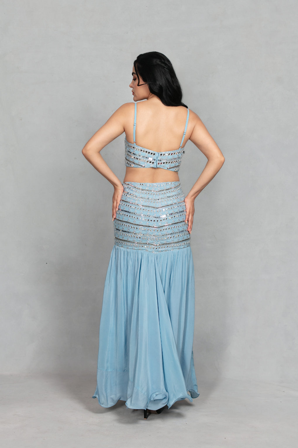 Rajasi Lehenga Set with Dupatta in Light Blue