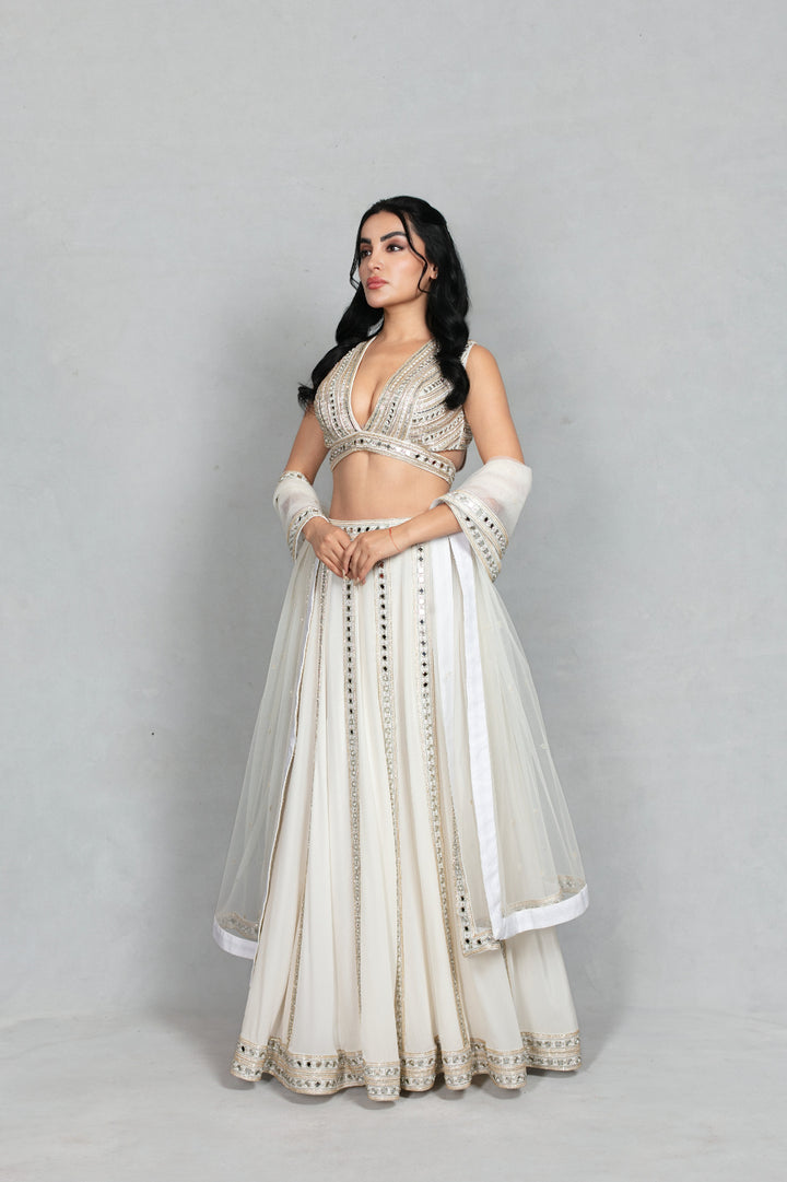 Amrapali Lehenga Set with Dupatta in Off White