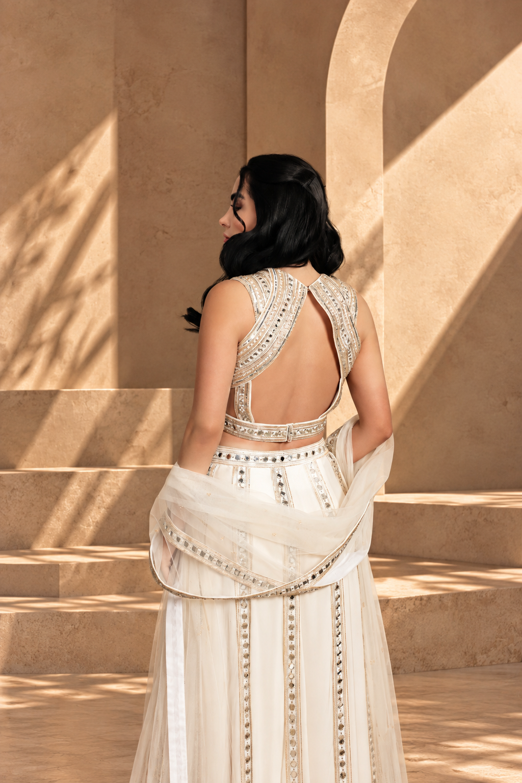 Amrapali Lehenga Set with Dupatta in Off White