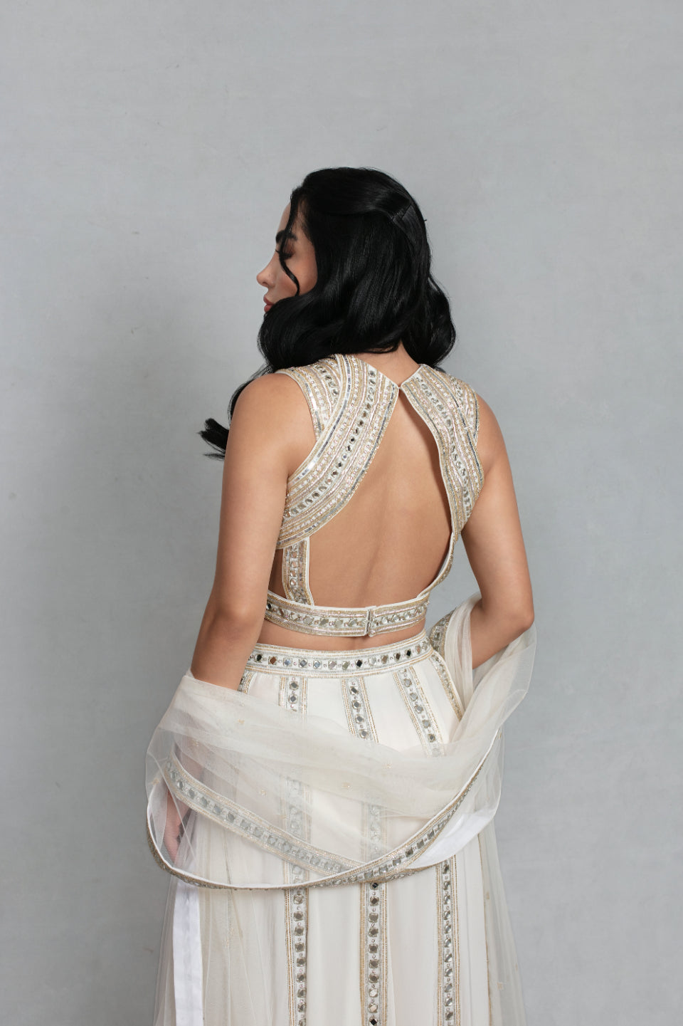Amrapali Lehenga Set with Dupatta in Off White