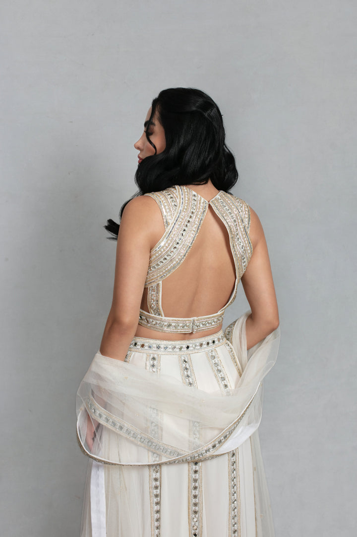 Amrapali Lehenga Set with Dupatta in Off White