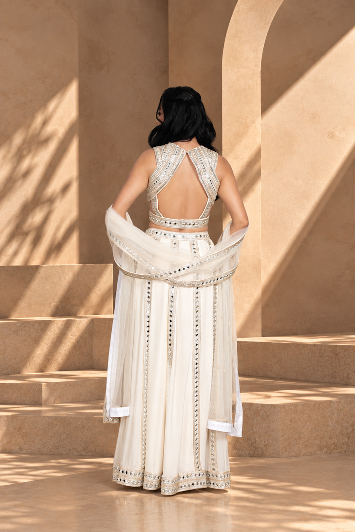 Amrapali Lehenga Set with Dupatta in Off White