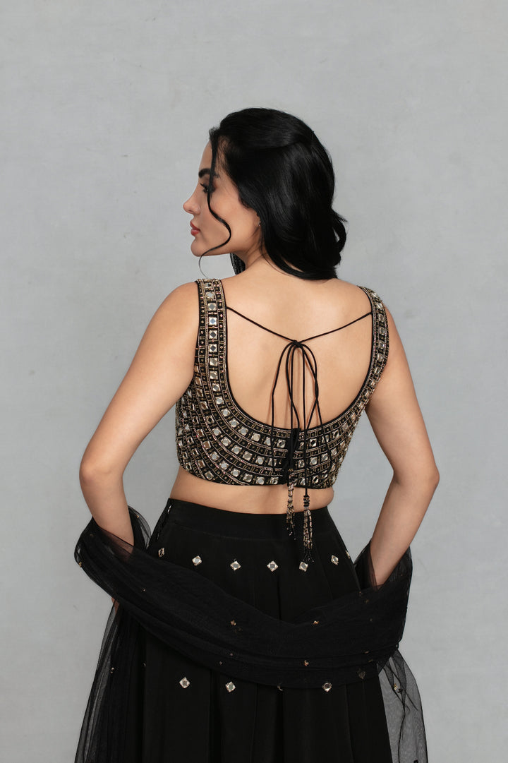 Nazneen Lehenga Set with Dupatta in Black