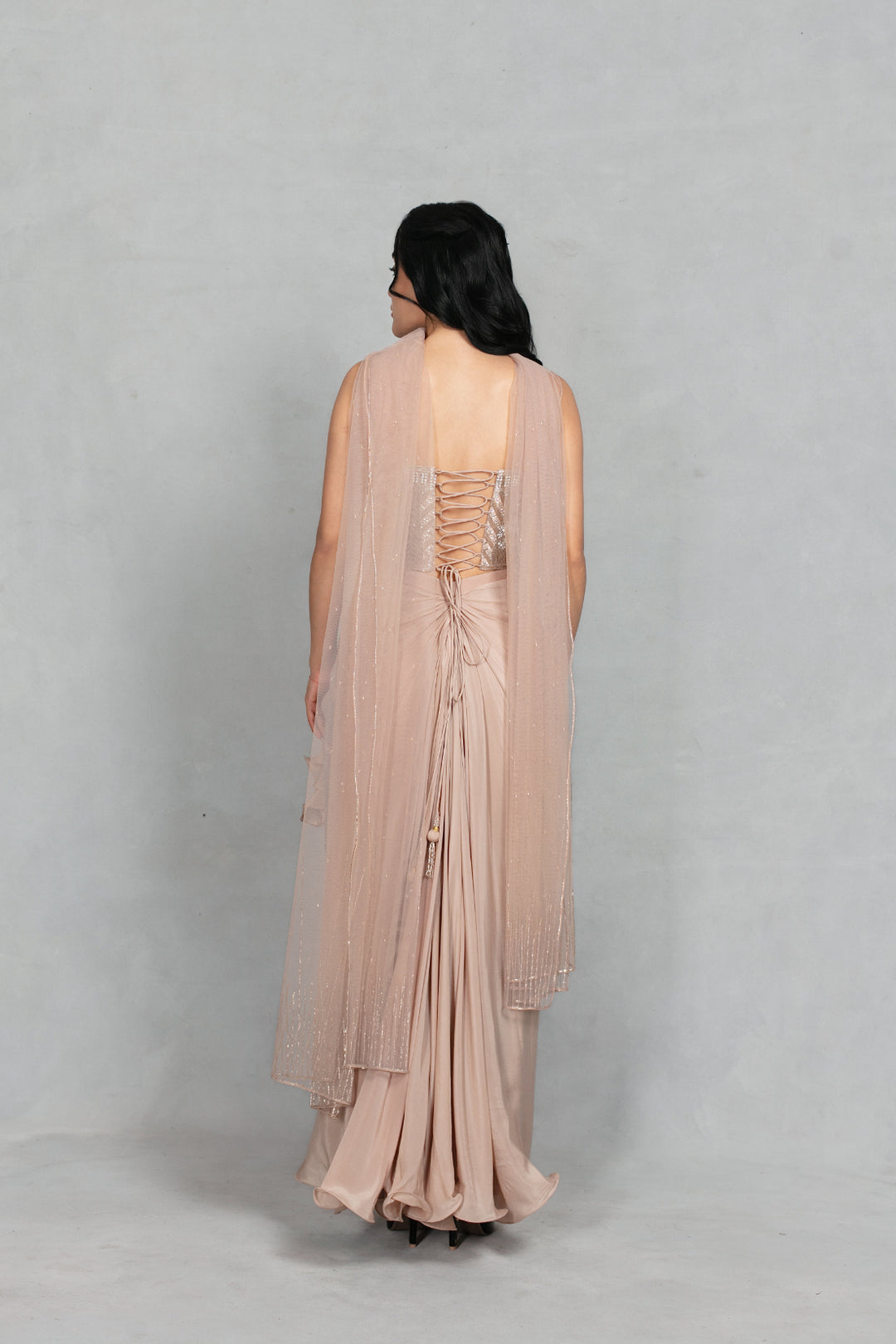 Shahzadi Coord Set with Dupatta in Champagne