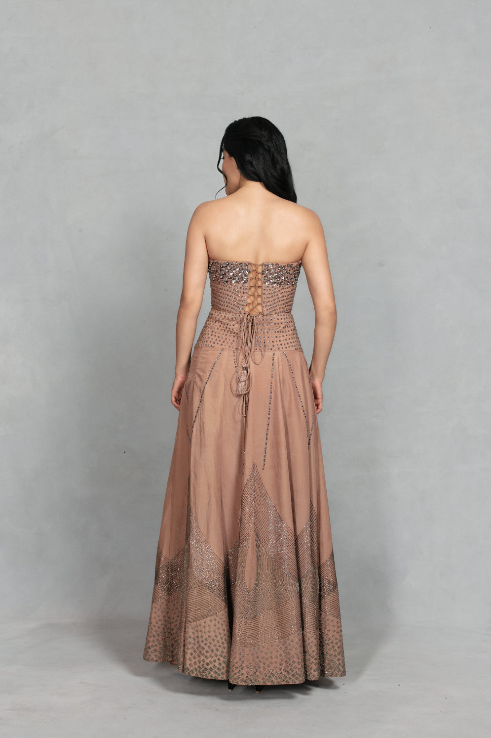 Gulistan Lehenga Set with Dupatta in Rose Gold