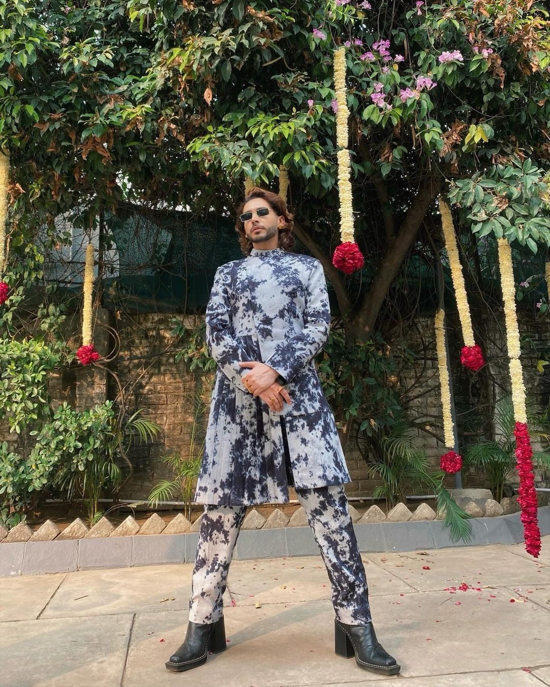 Siddharth Batra in our Tycen - Tie & Dye Indo Western Pleated Jacket Set